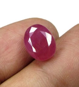 Buy Online Ruby Manik Gemstone  Beautiful Oval Cut 11.2 Ratti Natural Top Red Color Stone