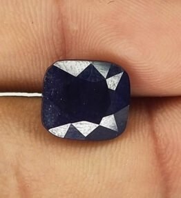 Kalyan Gems Certified Natural untreated blue Sapphire neelam Stone 8.5 Carat rectangular Shape neelam blue sapphire