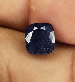 Kalyan Gems 100% Natural Certified blue Sapphire neelam  Gemstone 4.1 Carat cushion  Shape neelam ratna