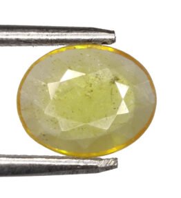 GRA Certified Yellow Sapphire Original Oval Cut Natural Pukhraj 2.55 Carat ( 2.805 Ratti )
