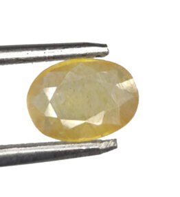 GRA Certified Yellow Sapphire Original Oval Cut Natural Pukhraj 1.70 Carat ( 1.87 Ratti )