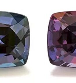 5.25 Ratti Color Changing Alexandrite Stone Lab Created Synthetic Loose Gemstone AAA Quality Cushion Cut Excellent Shinning Stone
