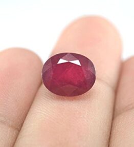 Burmese Ruby Manik Gemstone  3.90 Ratti 100% Natural Unique Red Faceted Oval Shape Stone