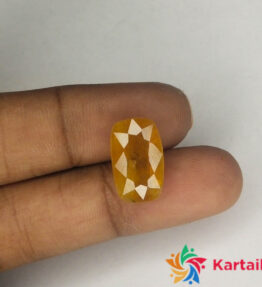 pushyaragam stone 7.85 Carat 100% Certified Loose Yellow Pukhraj Gemstone 8.62 Ratti
