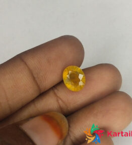pukhraj pathar 2.95 Carat  Certified Natural    Loose Yellow Saaphire Pukhraj