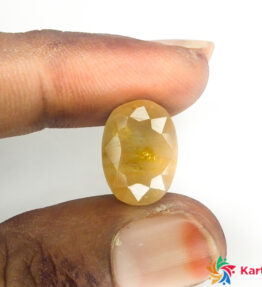 pushyaragam stone yellow sapphire Gemstone  Certified 10.75 Carat oval Shape