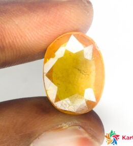 pushparagam stone natural certied  10.45 Carat oval Shape