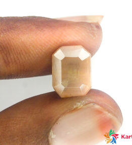 golden sapphire  pukhraj Certified Loose Gems  4.9 Carat emerald Shape