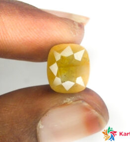 yellow sapphire  pukhraj Certified Loose Gems  5.3 Carat cushion Shape