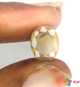 Natural yellow sapphire  pukhraj Certified Loose Gemstone  3.65 Carat oval Shape