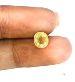 yellow sapphire  pukhraj Certified Loose Gemstone  1.5 Carat oval Shape