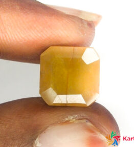 pukhraj Certified Loose Gemstone   9.6 Carat emerald Shape