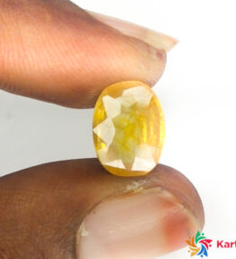 yellow sapphire  pukhraj Certified Loose Gemstone  4.1 Carat oval Shape