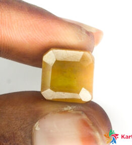 yellow sapphire  pukhraj Certified Loose Gemstone  11.45 Carat emerald Shape