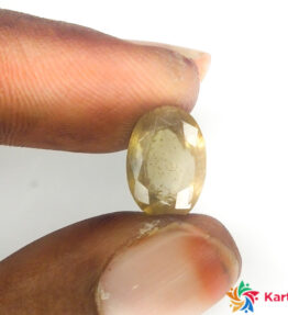 yellow sapphire  pukhraj Certified Loose Gemstone   3.85 Carat