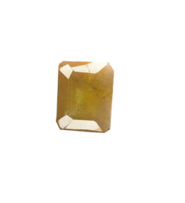 golden yellow sapphire  pukhraj Certified Loose Gemstone  7.35 Carat emerald Shape