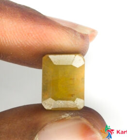 pukhraj yellow sapphire  pukhraj Certified Loose Gemstone  7.7 Carat emerald Shape