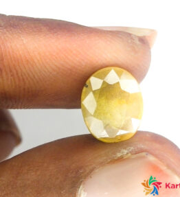 Kalyan Gems natural yellow sapphire 3.35 Carat oval Shape