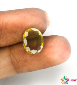 pure yellow sapphire Stone  pukhraj Certified Loose Gemstone  3.3 Carat oval Shape