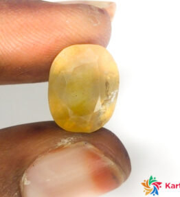 yellow green sapphire  pukhraj Certified Loose Gemstone  8.3 Carat oval Shape