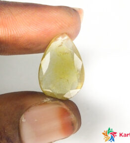 Kalyan Gems yellow orange sapphire  Original pukhraj Certified Loose Gemstone online 7.05 Carat pear Shape