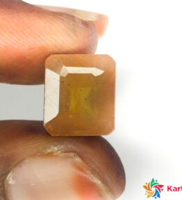 Kalyan Gems yellow sapphire Natural Certified Loose Pukhraj Gem 10.9 Carat emerald Shape