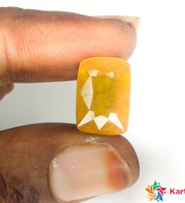 Kalyan Gems yellow sapphire amazon  Original pukhraj Certified Loose Gemstone online 9.65 Carat cushion Shape