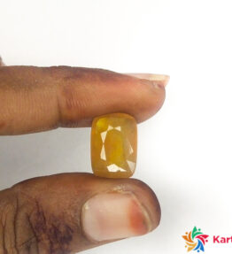 kanakapushyaragam stone Pukhraj Gemstone  certified 9.1 Carat cushion Shape