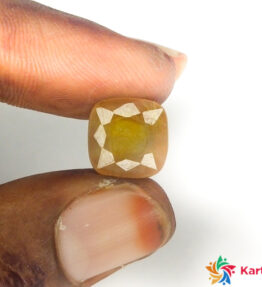 yellow safayar  pukhraj Certified Loose Gemstone  6.85 Carat cushion Shape