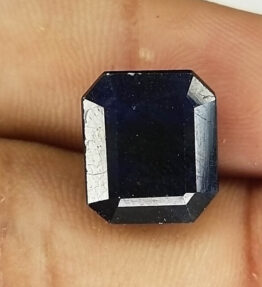 Kalyan Gems blue Sapphire neelam Loose Gemstone  Natural Shining 12 Carat rectangular Shape neelam stone price 7 ratti original