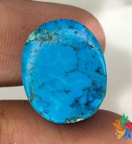 Kalyan Gems blue Firoza Gemstone Original Oval Shape  12 Carat polished turquoise