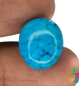 Kalyan Gems Certified Natural untreated Turquoise Stone Oval Shape Firoza 10.5 Carat original irani feroza
