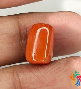 Red moonga Gemstone italina 6.6 Carat by Kalyan gems