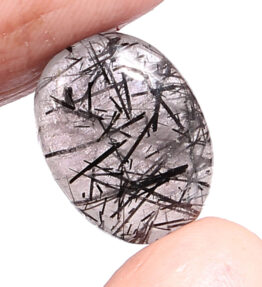 GRA Certified Black Rutile Quartz Stone Original Oval Cut Gemstone 7.25 Ct to 22 Ct