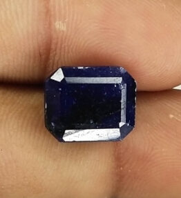 Kalyan Gems Natural Certified blue Sapphire neelam Gemstone Original 8.4 Carat rectangular Shape original blue sapphire