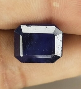 Kalyan Gems Certified Natural untreated blue Sapphire neelam Stone 9.7 Carat rectangular Shape neelam blue sapphire