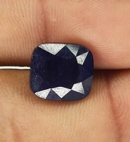 Kalyan Gems Certified Natural untreated blue Sapphire neelam Stone 8.5 Carat rectangular Shape neelam blue sapphire