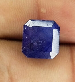 Kalyan Gems Good Looking Certified blue Sapphire neelam Gemstone 8.2 Carat rectangular Shape neelam stone