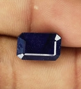 Kalyan Gems 100% Natural Certified blue Sapphire neelam Loose Gemstone  7.1 Carat rectangular Shape neelam pathar