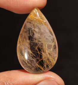 GRA Certified Golden Rutile Quartz Stone Original Pear Cut Gemstone 7.25 Ct to 22 Ct