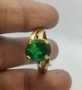 Panchdhatu Emerald Ring Stone Original Certified Panna Ring Gemstone Adjustable