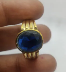 Panchdhatu Blue Sapphire Ring Stone Original Certified Neelam Gemstone