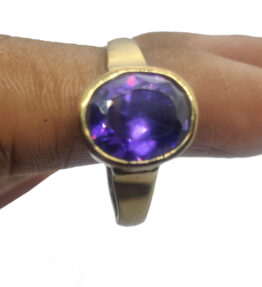 Amethyst Ring Stone Original Certified Jamunia Gemstone Panchadhatu metal