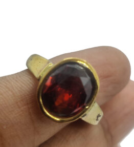 Panchdhatu Hessonite Garnet Ring Stone Original Certified Gomed Gemstone Adjustable
