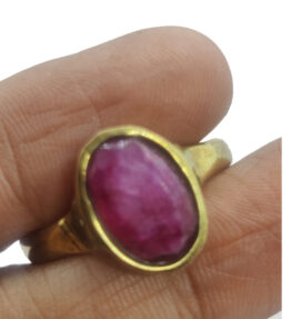 Panchadhatu Natural Ruby Stone Ring for Unisex 3.25 Ct to 12.25 Ct Certified Manik Ring Adjustable