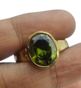 Panchdhatu Peridot Ring Stone Original Oval Cut Certified Green Ring Adjustable