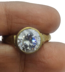 Panchadhatu Natural Cubic ZirconiaAmerican diamond Ring for Unisex Certified zircon Ring Adjustable