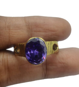 Panchdhatu Katela Ring Stone Original Certified Amethyst Gemstone