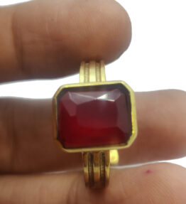 Panchdhatu Manik Ring Stone for Unisex Certified Ruby Ring Adjustable