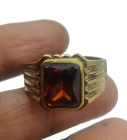 Panchdhatu Hessonite Garnet Ring Adjustable Gomed Original Free Certificate
